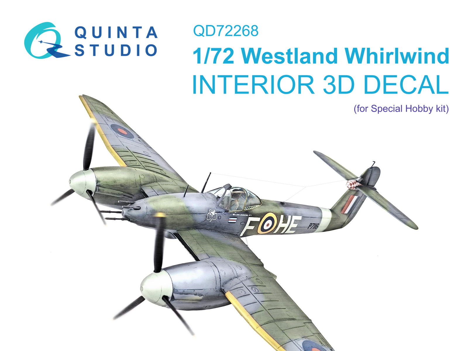 Westland Whirlwind 3D-Printed & coloured Interior on decal paper (Special Hobby)