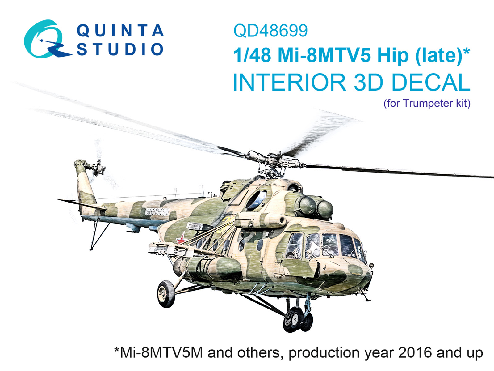Mi-8MTV5 (late) 3D-Printed & coloured Interior on decal paper (Trumpeter)