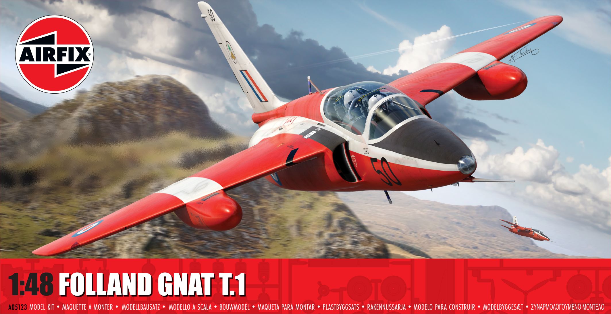 Model kit 1/48 Folland Gnat T.1 (Airfix) (damage box)