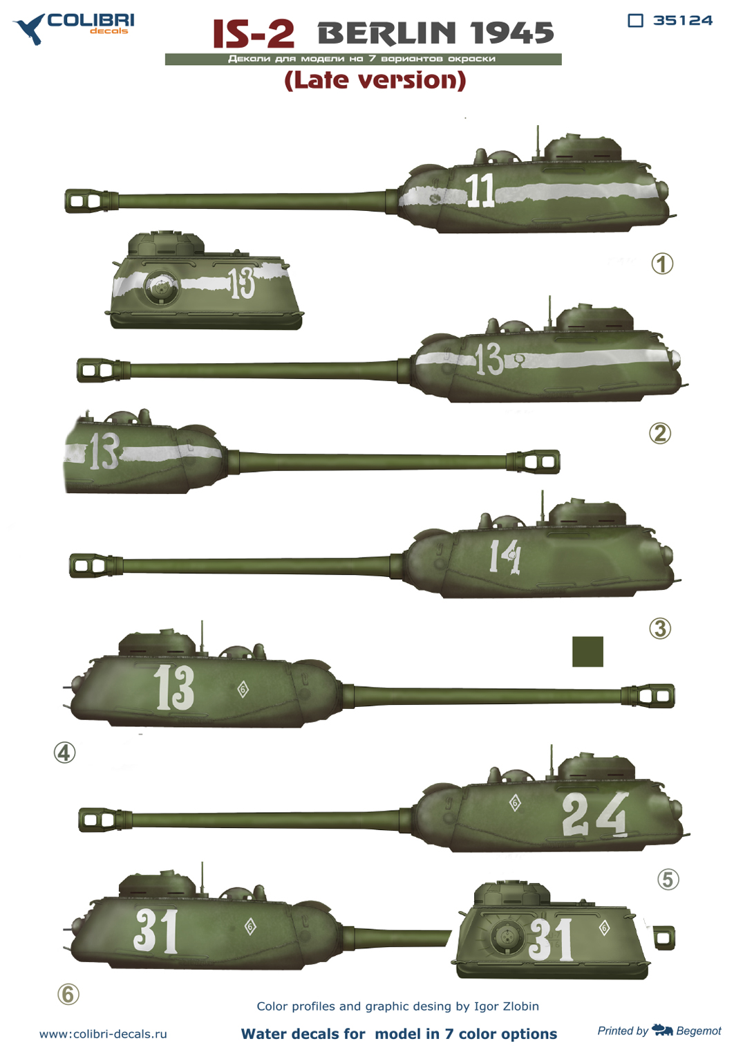 Decal 1/35 JS-2  Berlin 1945 (Late version) (Colibri Decals)