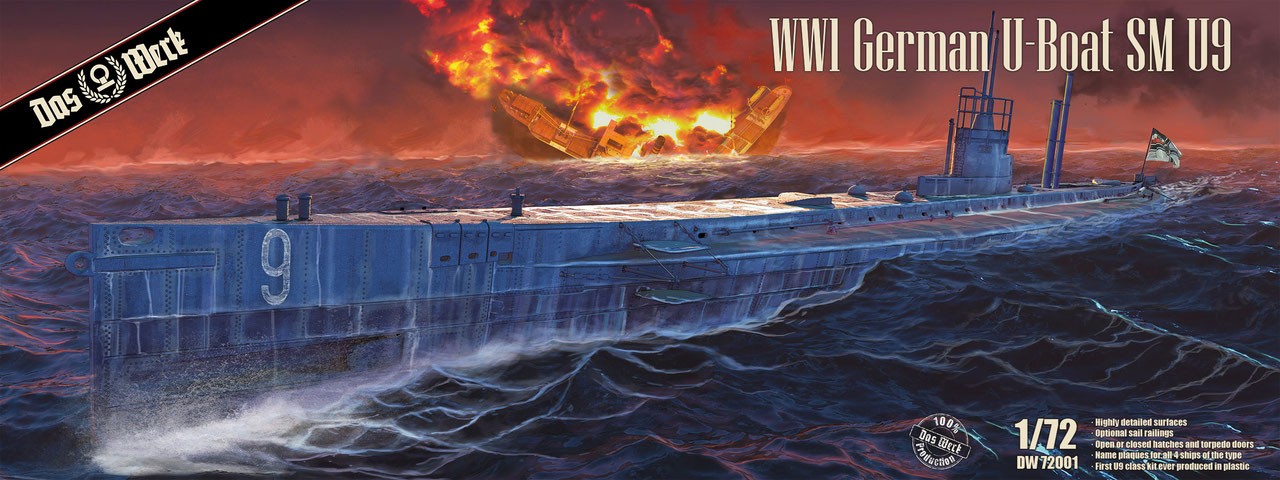 Model kit 1/72 U-Boat SM-U9 WWI German (Das Werk)