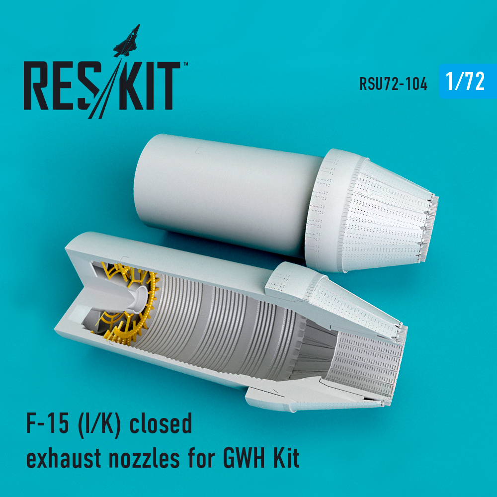 Additions (3D resin printing) 1/72 McDonnell F-15I/K closed exhaust nozzles (ResKit)
