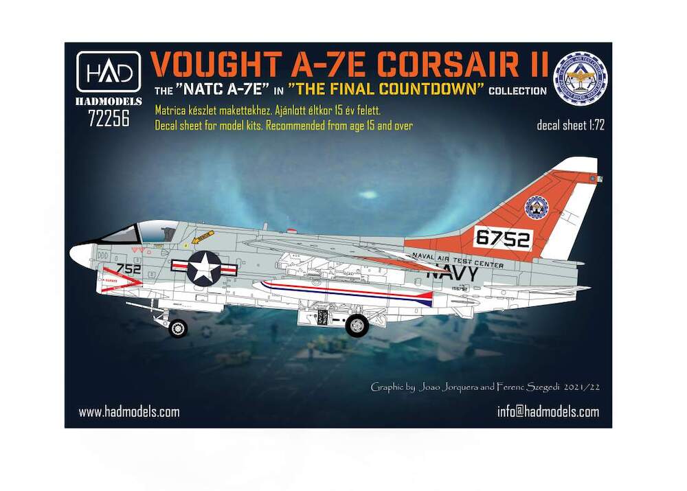 Decal 1/72 A-7E US NAVAL Air Test Center (HAD)