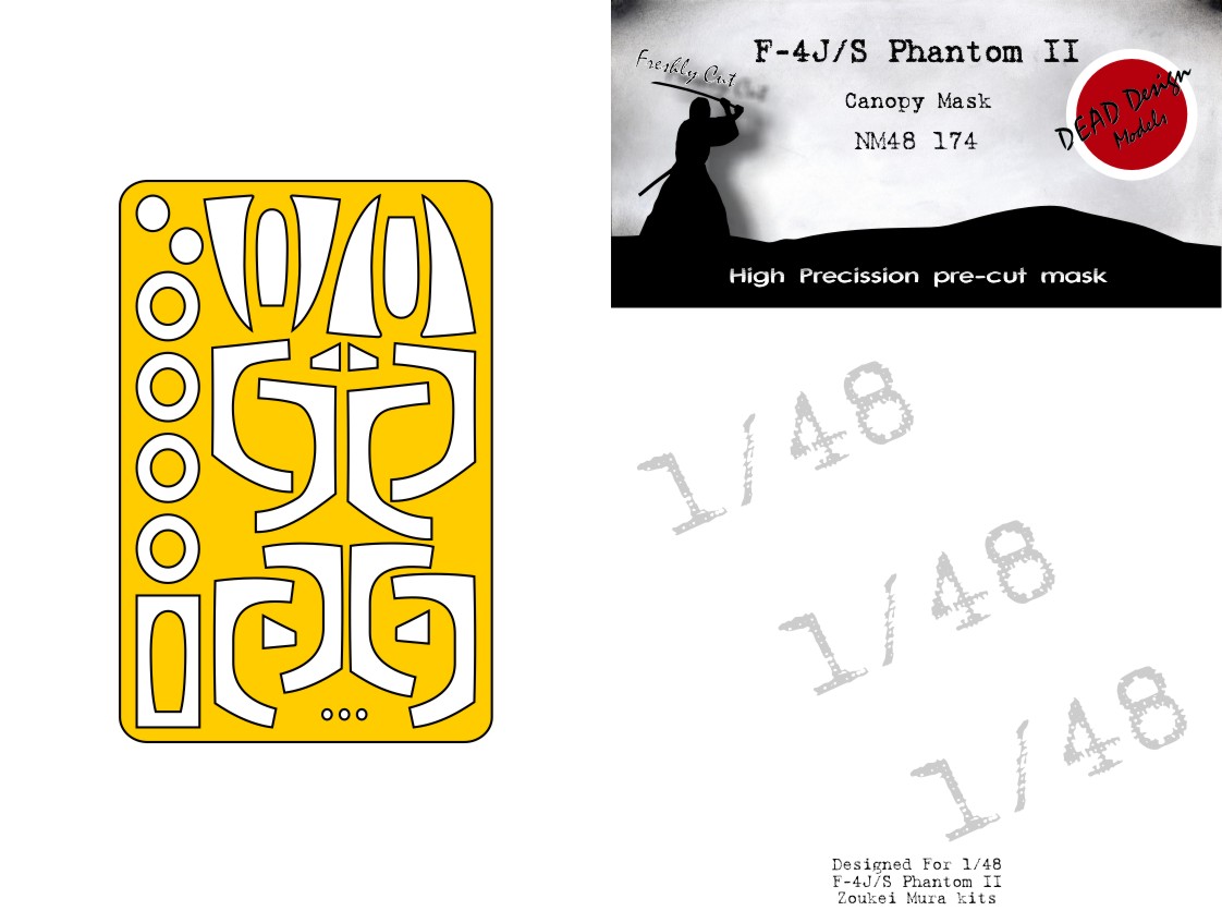 McDonnell F-4J/F-4S Phantom II wheels and canopy frame paint mask (outside only) (designed to be used with Zoukei-Mura kits)