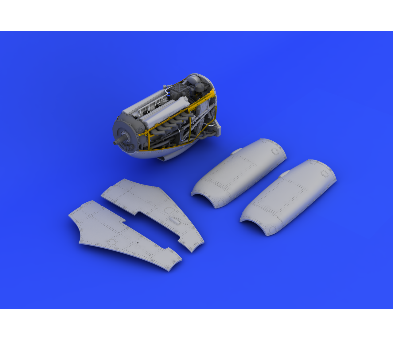 Additions (3D resin printing) 1/48 Spitfire Mk. IX Advanced (designed to be used with Eduard kits)