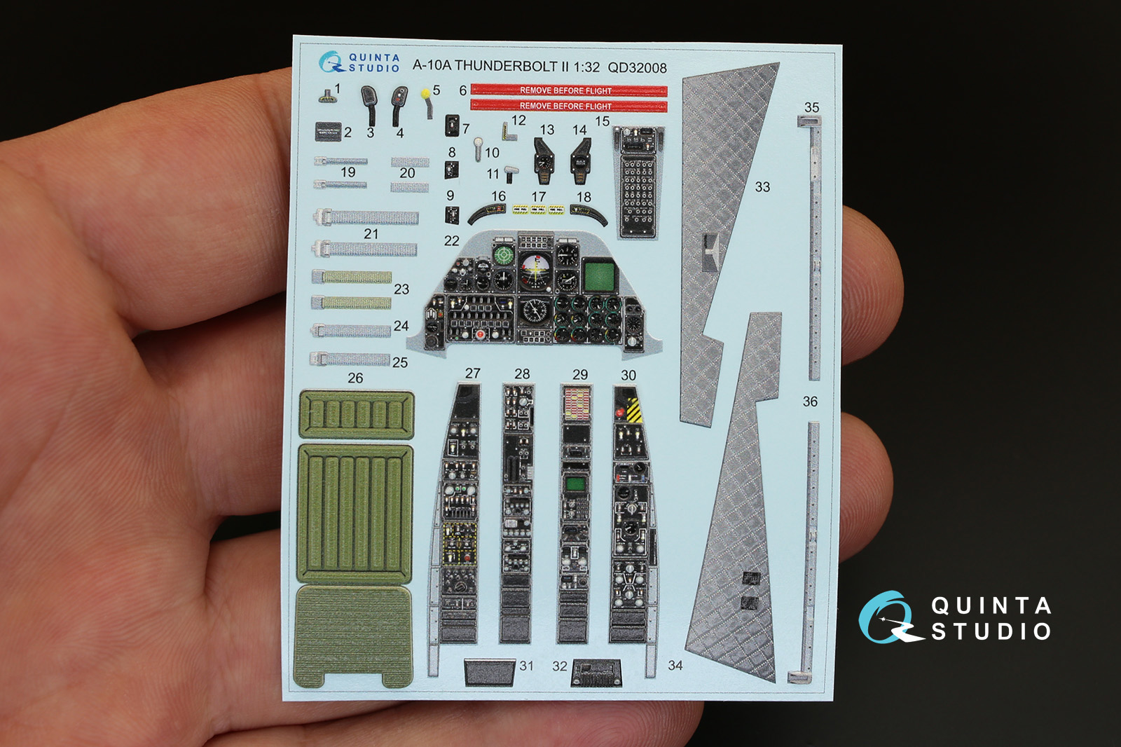 A-10A 3D-Printed & coloured Interior on decal paper (for Trumpeter  kit)