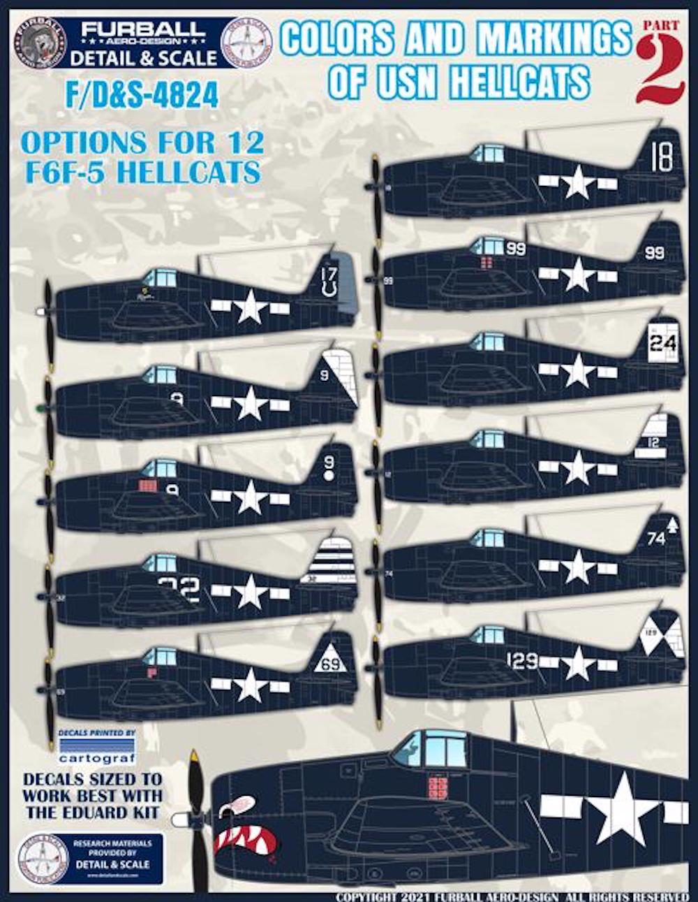 Decal 1/48 Colors and Markings of US Navy F6F Hellcats Part 2 (Furball Aero-Design)