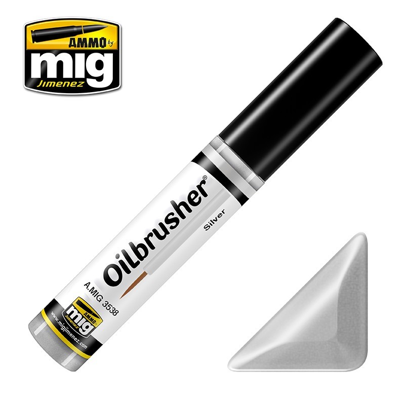 OILBRUSHER Silver (10mL) (Ammo Mig)