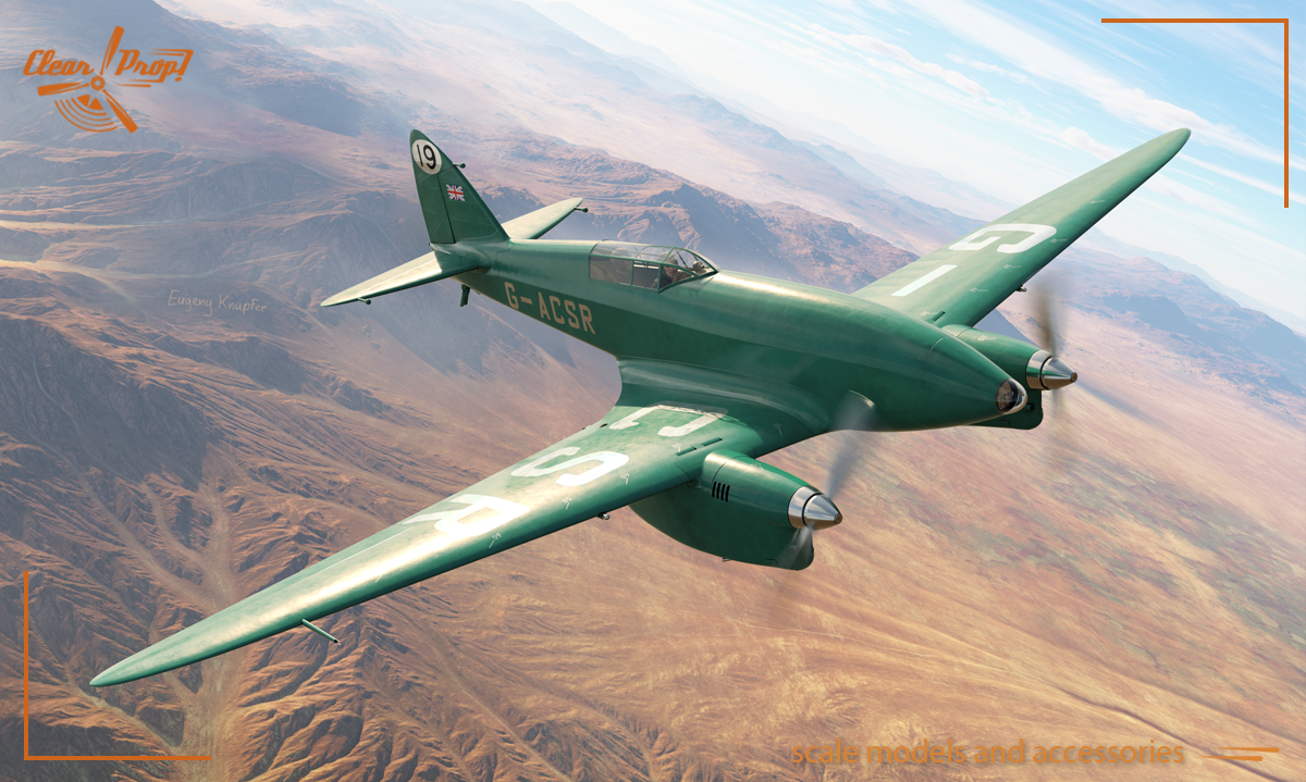 Model kit 1/72 de Havilland DH.88 Comet MacRobertson Trophy Air Race Advanced kit (Clear Prop)