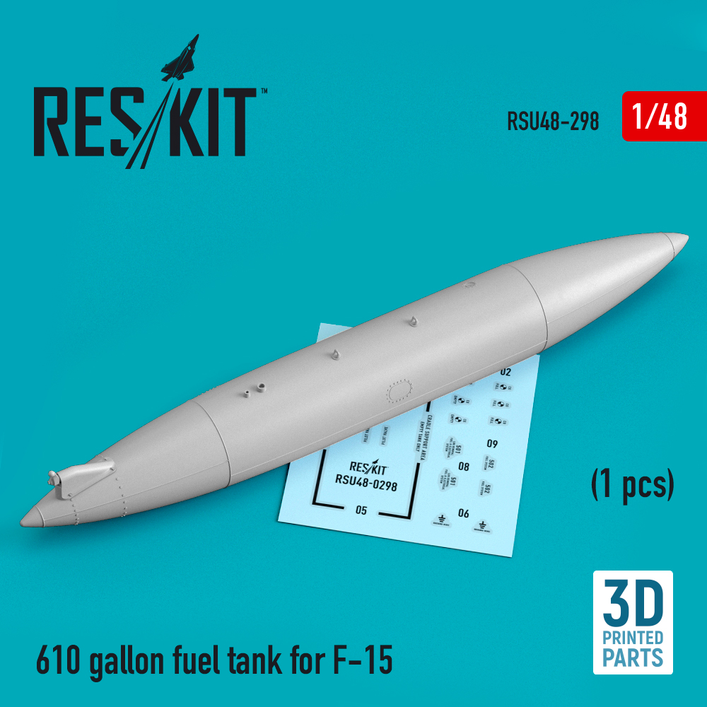 Additions (3D resin printing) 1/48 610 gallon fuel tank for McDonnell F-15E Eagle (1 pcs) (ResKit)