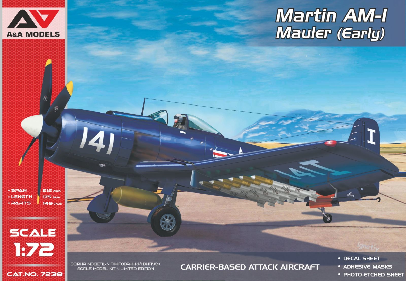 Model kit 1/72 Martin AM-1 'Mauler' Early Attack Aircraft (A & A Models)