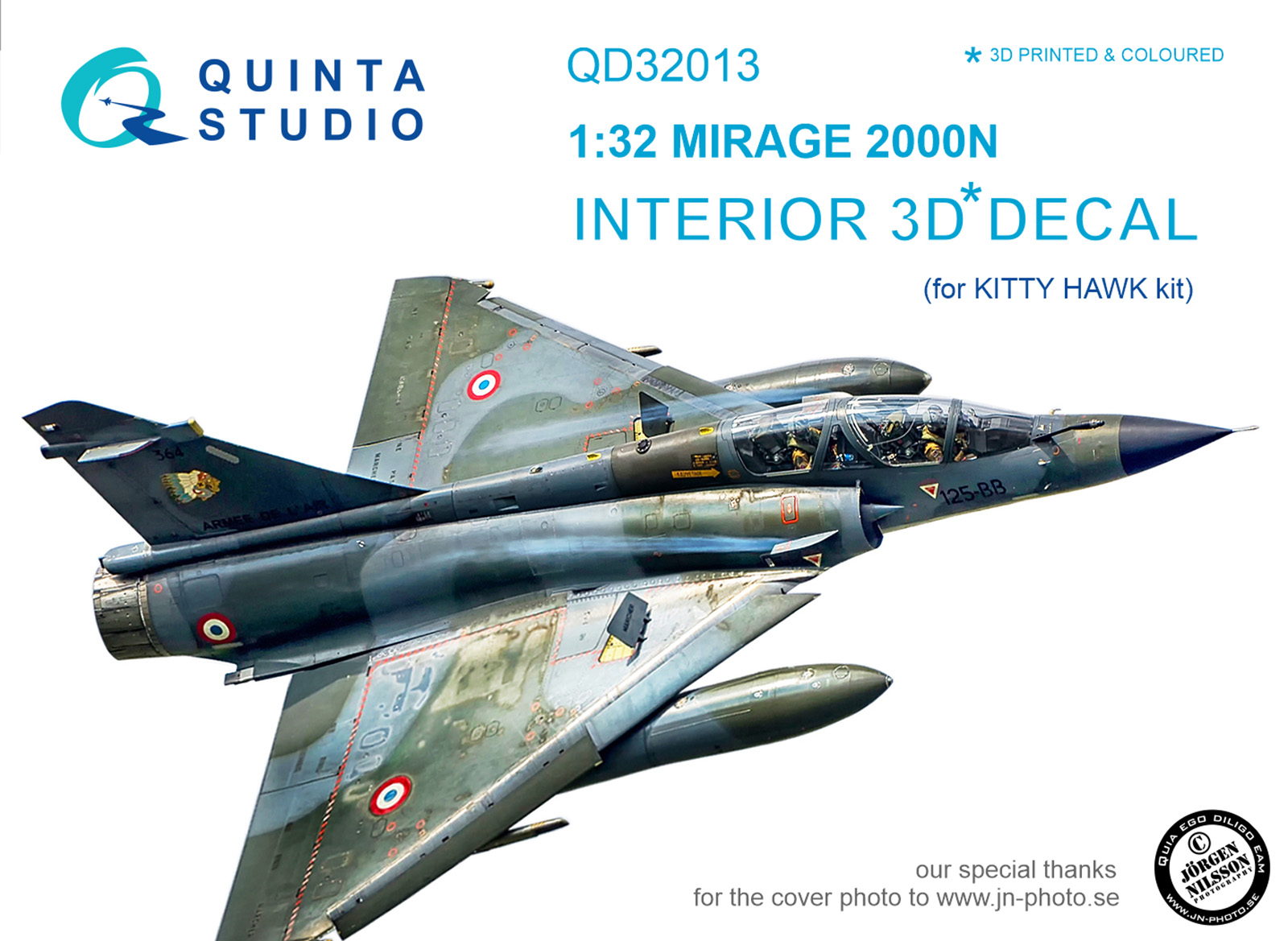Mirage 2000N 3D-Printed & coloured Interior on decal paper (for Kitty Hawk  kit)