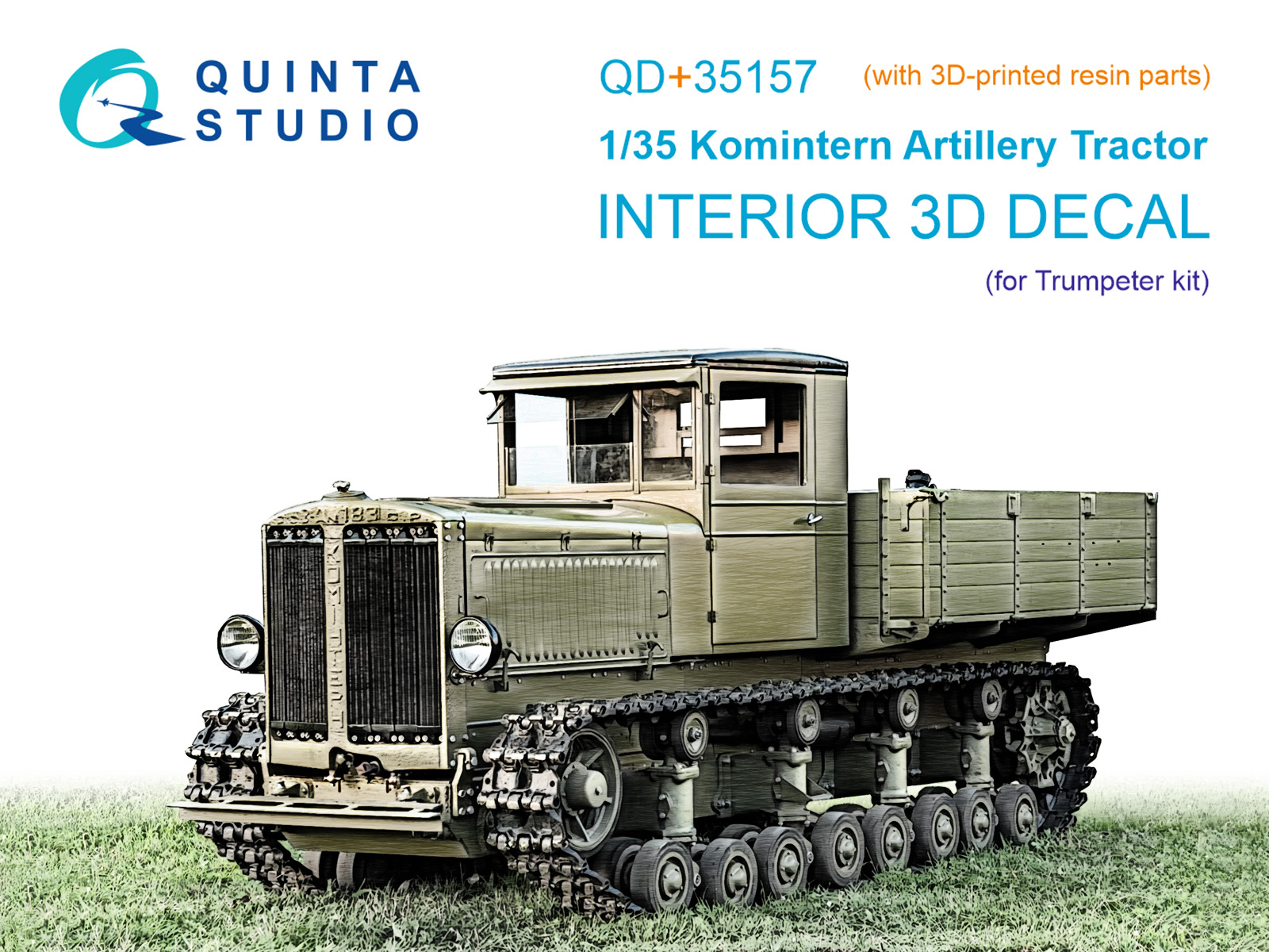 Komintern Artillery Tractor 3D-Printed & coloured Interior on decal paper (Trumpeter) (with 3D-printed resin parts) 