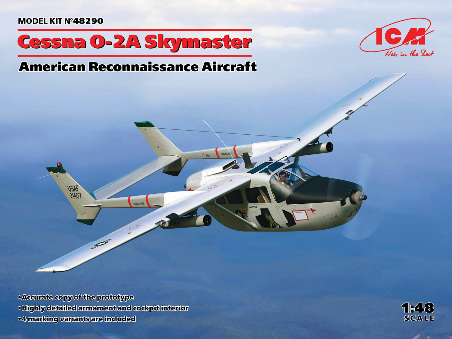Model kit 1/48 Cessna O-2A Skymaster American (ICM)