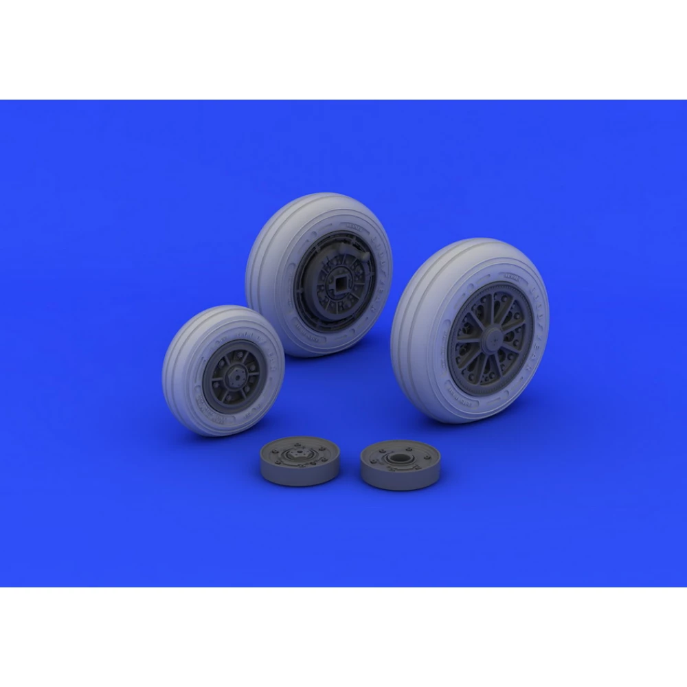 Additions (3D resin printing) 1/32      Lockheed F-104C Starfighter late wheels with weighted tyre effect (designed to be used with Italeri kits) 