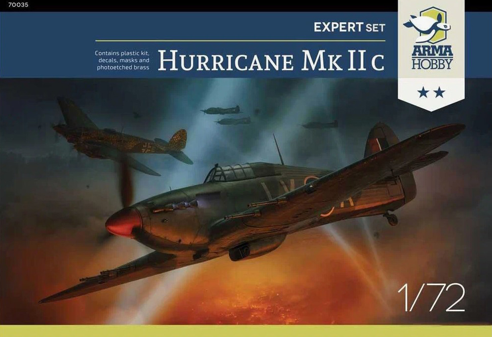 Model kit 1/72 Hawker Hurricane Mk.IIc Expert Set (Arma Hobby)