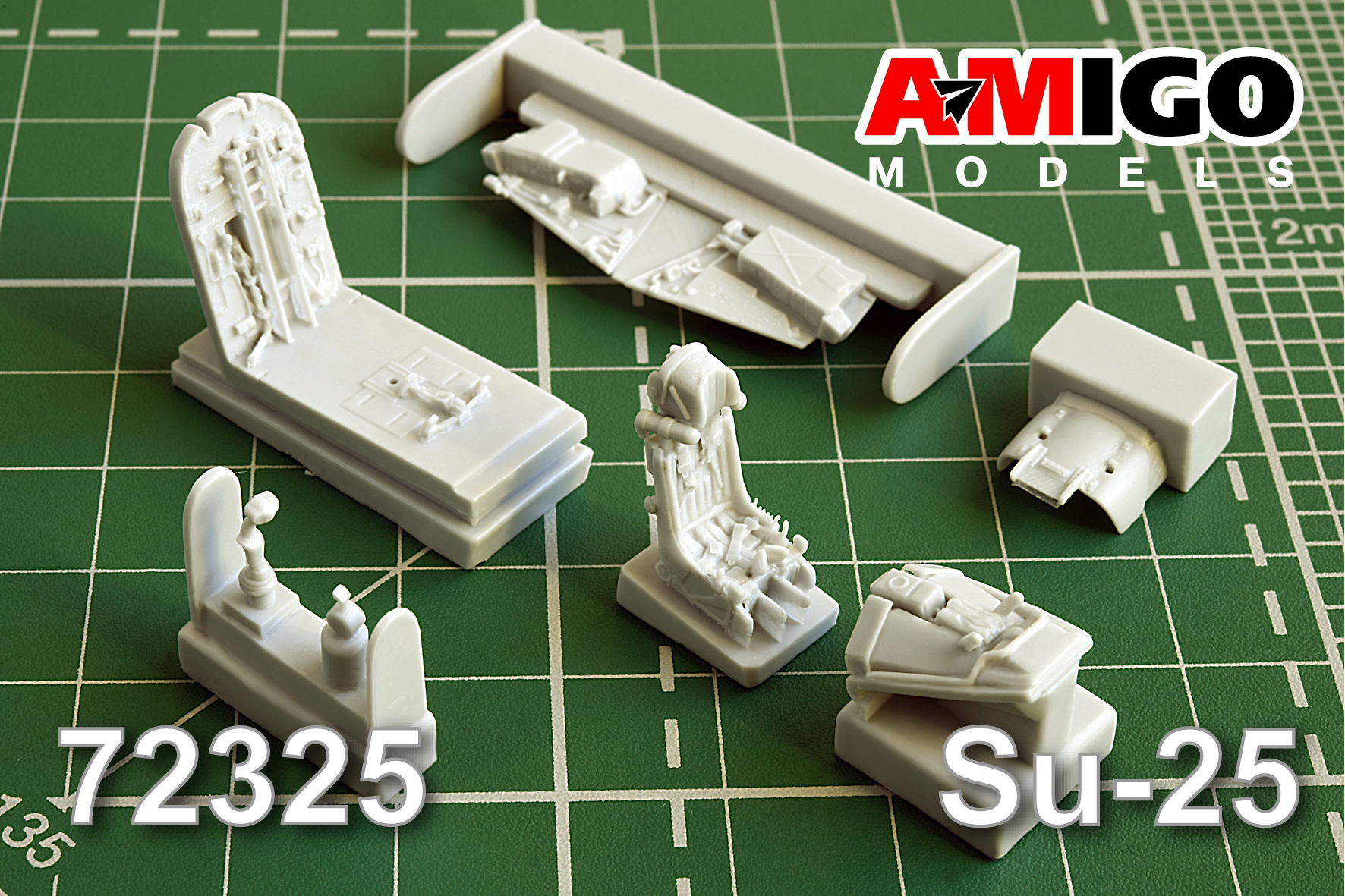 Additions (3D resin printing) 1/72 Su-25 aircraft cockpit with K-36 ejection seat (Amigo Models) 