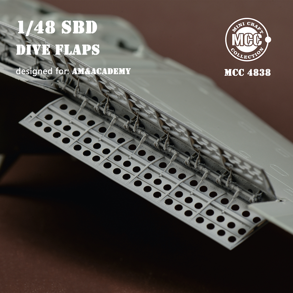 Additions (3D resin printing) 1/48 Douglas SBD Dauntless dive flaps (designed to be used with Accurate Miniatures and Academy kits)[SBD-1 SBD-2 SBD-3 SBD-4 SBD-5 SBD-6]