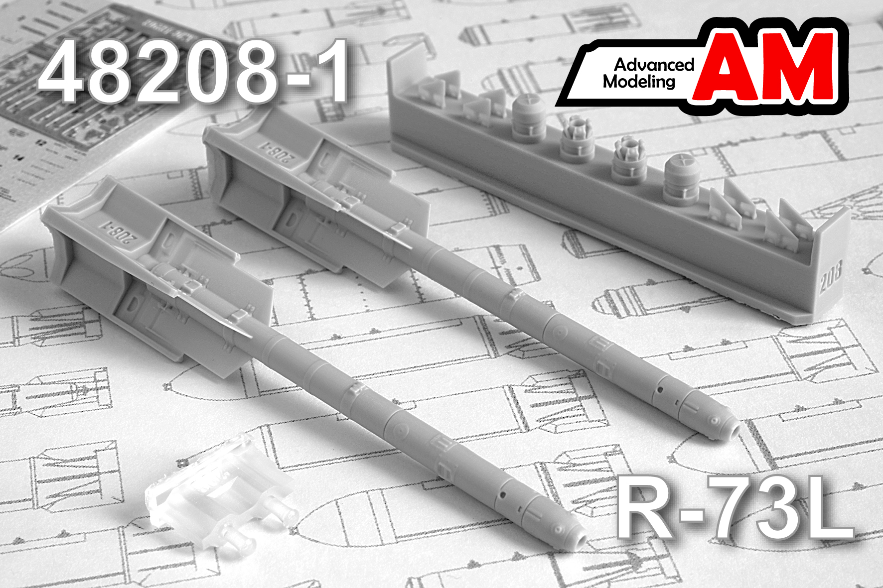 Additions (3D resin printing) 1/48 Aircraft guided missile R-73L (Advanced Modeling) 