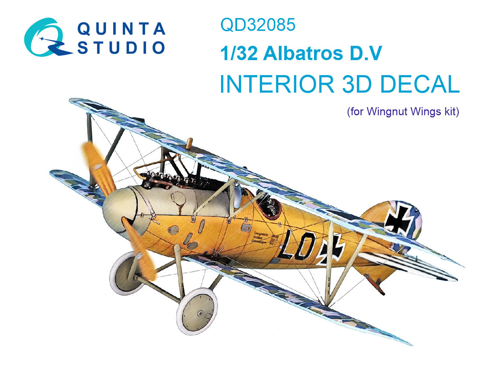 Albatros D.V 3D-Printed & coloured Interior on decal paper (Wingnut Wings)
