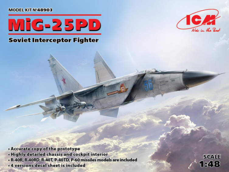 Model kit 1/48 Mikoyan MiG-25PD Soviet Interceptor Fighter (ICM)