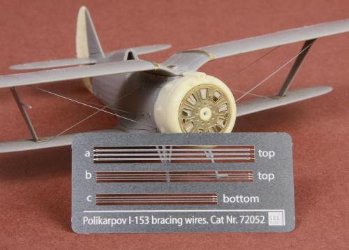 Aircraft detailing sets (etched) 1/72 Polikarpov I-153 Chaika rigging wire set (designed to be used with ICM UA UK and Revell kits)