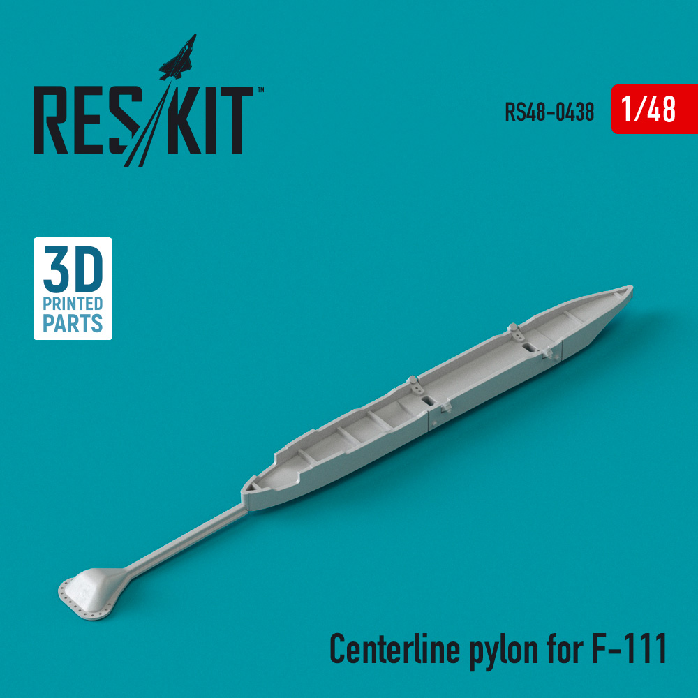 Additions (3D resin printing) 1/48 Centerline pylon for General-Dynamics F-111 (ResKit)