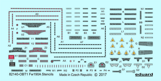 Decal 1/48 Fw 190 A stencils (EDU)