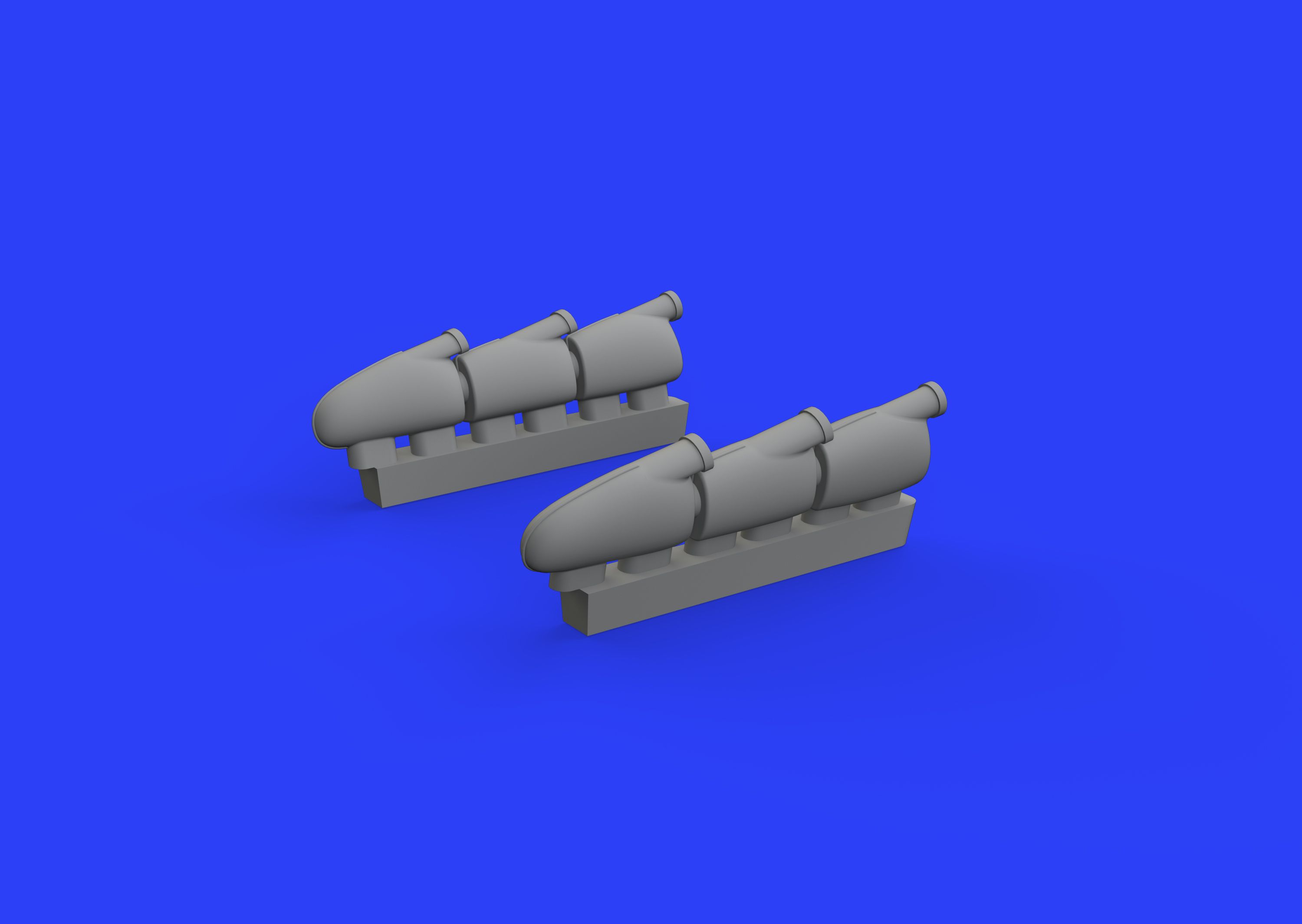 Additions (3D resin printing) 1/48 Supermarine Spitfire Mk.1 exhaust stacks (designed to be used with Tamiya kits) 