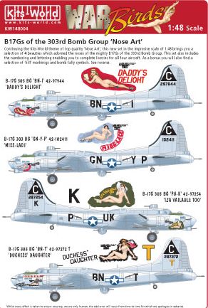 Decal 1/48 Boeing B-17G Flying Fortress Nose Art of the 303rd BG (4) (Kits-World)