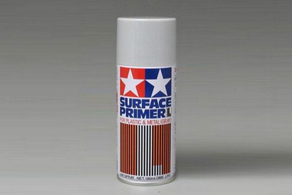 Surface primer Gray for plastic and metal, 180 ml. spray (Tamiya)
