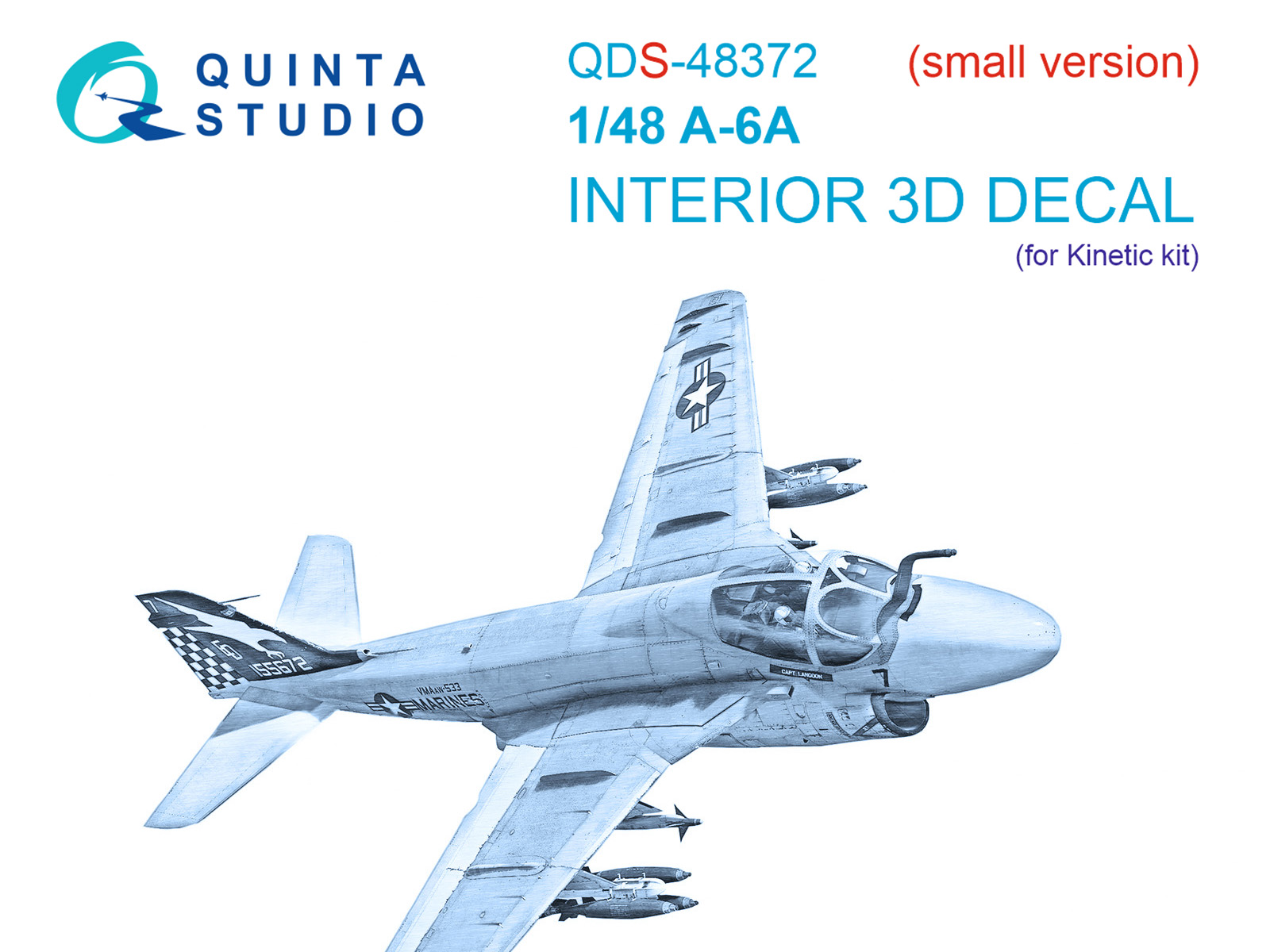 A-6A 3D-Printed & coloured Interior on decal paper (Kinetic) (Small version)