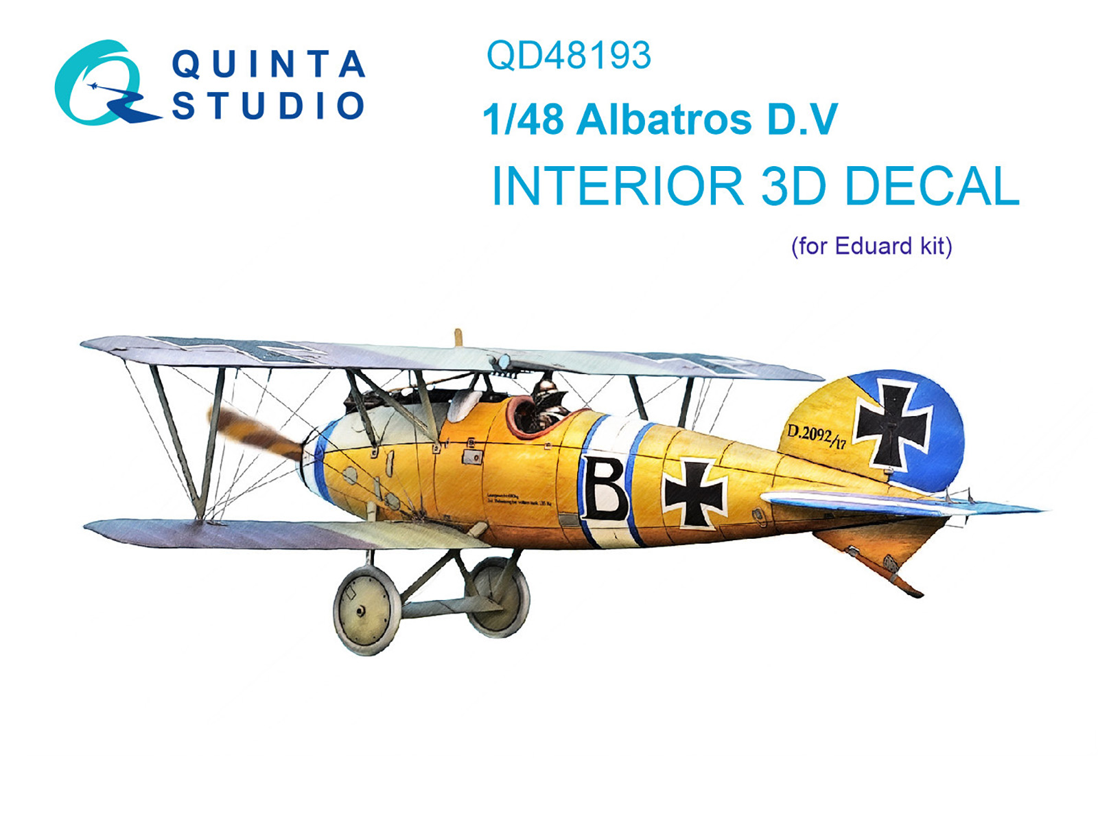 Albatros D.V 3D-Printed & coloured Interior on decal paper (Eduard)