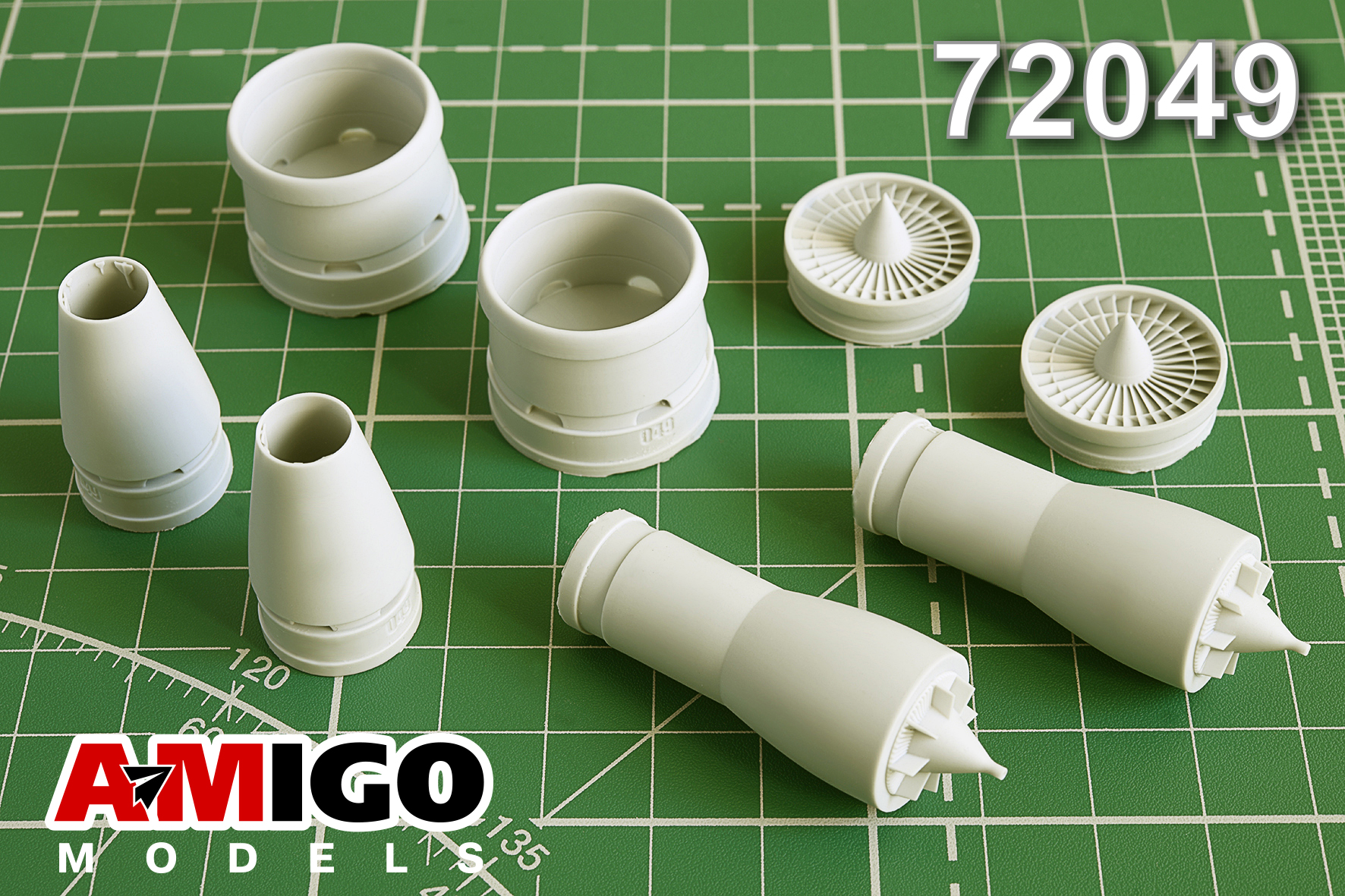 Additions (3D resin printing) 1/72 Engine D-436TP Be-200 (Amigo Models)