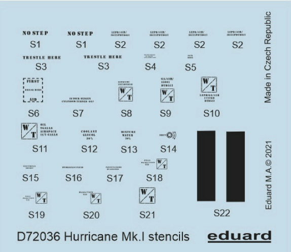 Decal 1/72 Hurricane Mk.I stencils (ARMA)