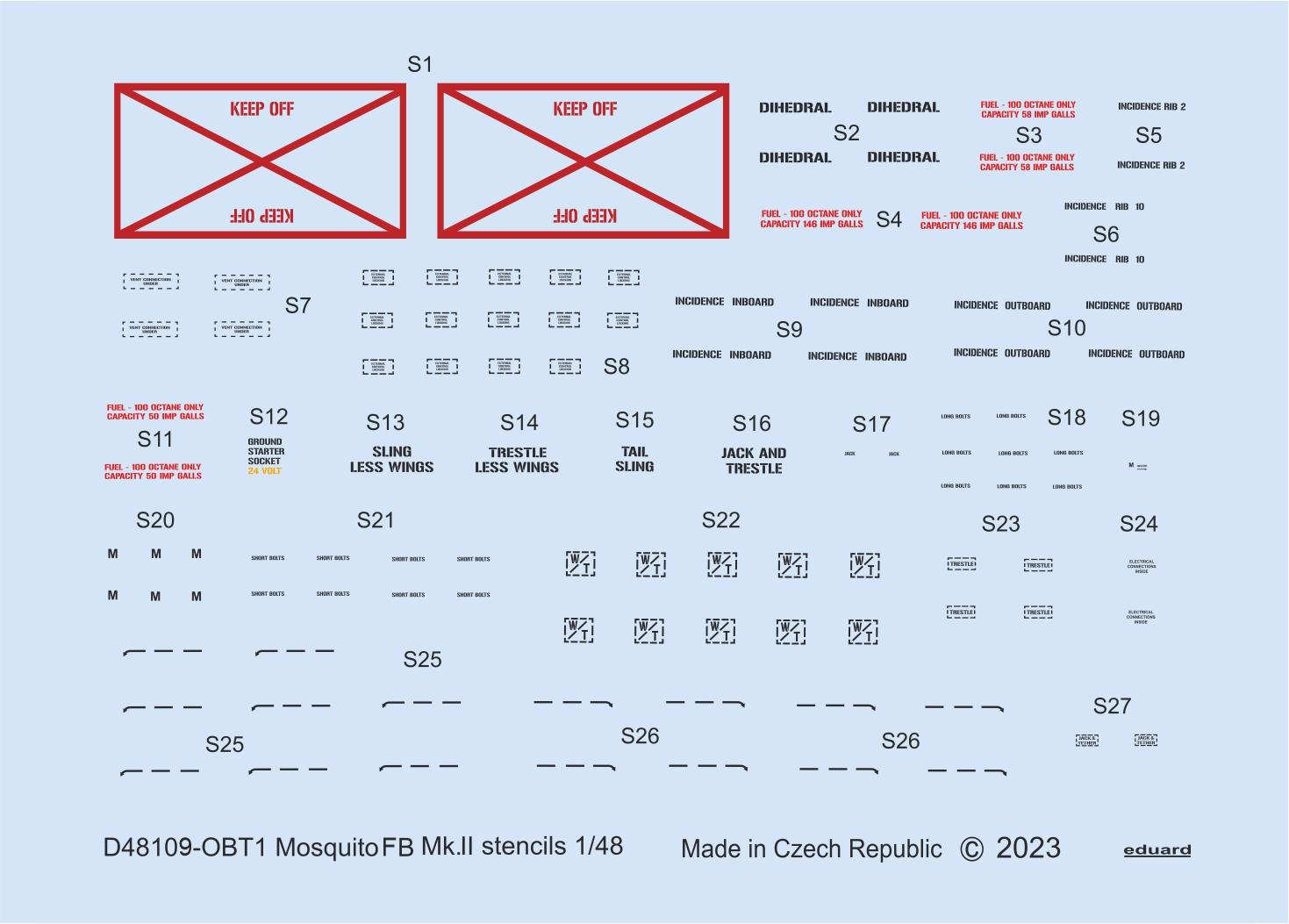 Decal 1/48 Mosquito FB Mk.II stencils (TAM)