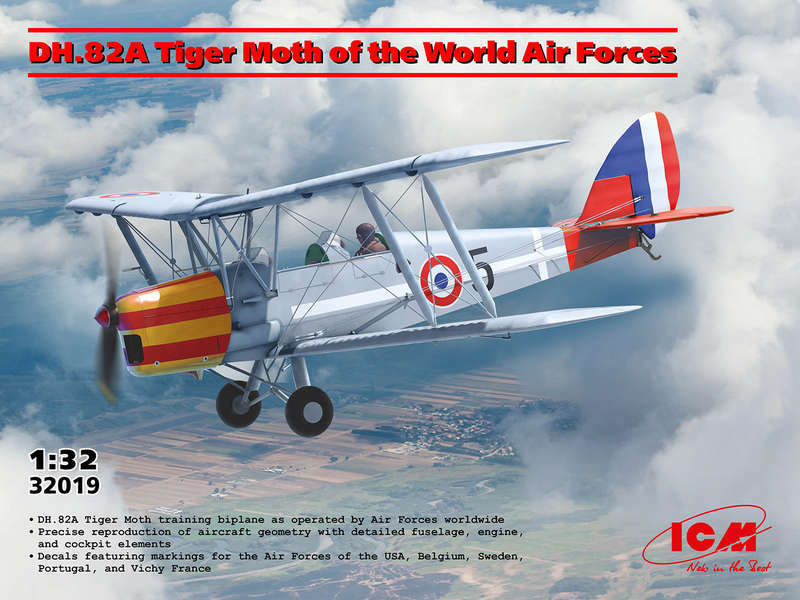 Model kit 1/32 de Havilland DH.82A Tiger Moth Air Forces Of The World (ICM)