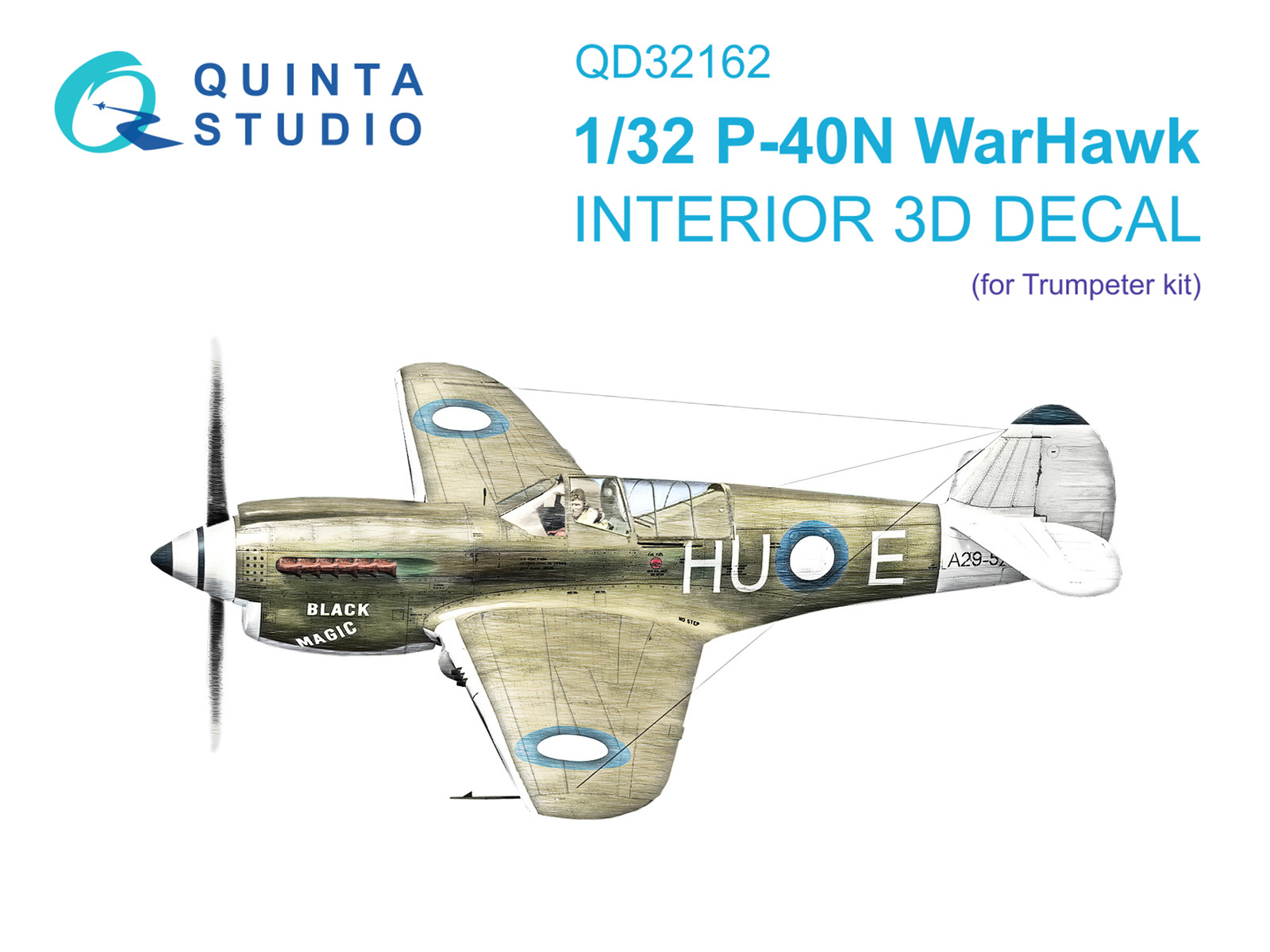 P-40N Warhawk 3D-Printed & coloured Interior on decal paper (Trumpeter)