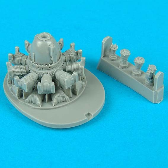 Additions (3D resin printing) 1/72 Grumman F6F Hellcat engine (designed to be used with Academy kits) 