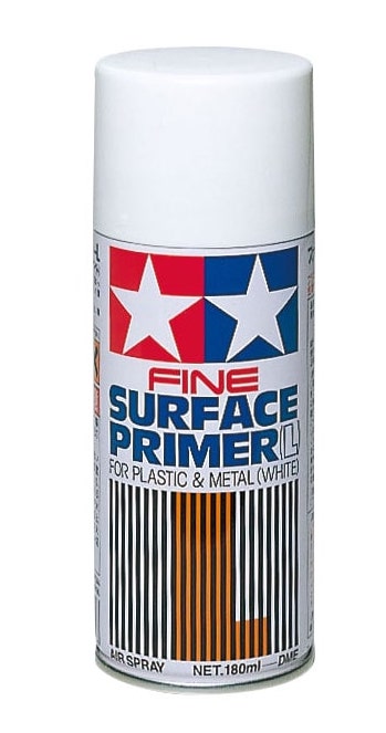 Surface primer white for plastic and metal, 180 ml. spray (Tamiya)