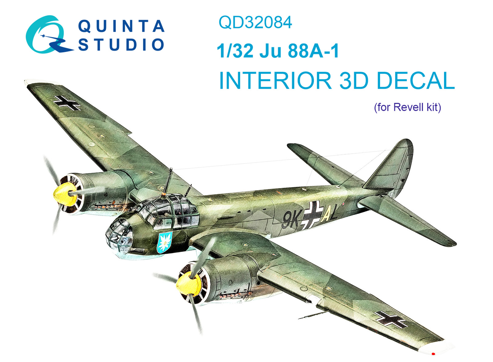 Ju 88A-1 3D-Printed & coloured Interior on decal paper (Revell)