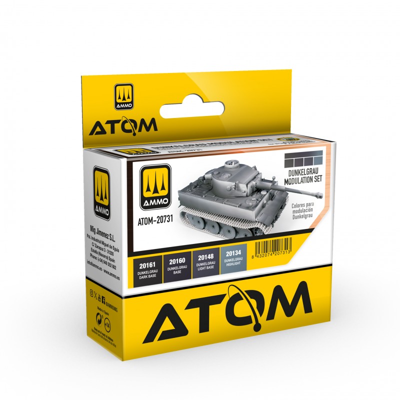 ATOM Dunkelgrau Modulation Set 20 ml x 4 (Ammo Mig)
