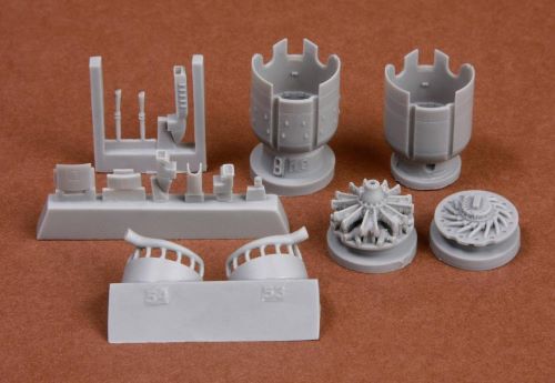 Additions (3D resin printing) 1/72 Fiat G.50 Engine + cowling set (designed to be used with Fly kits)[Fiat G.50bis/AS]