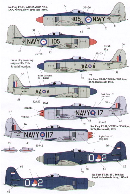 Decal 1/72 Hawker Sea Fury FB.11 (8) (Xtradecal)