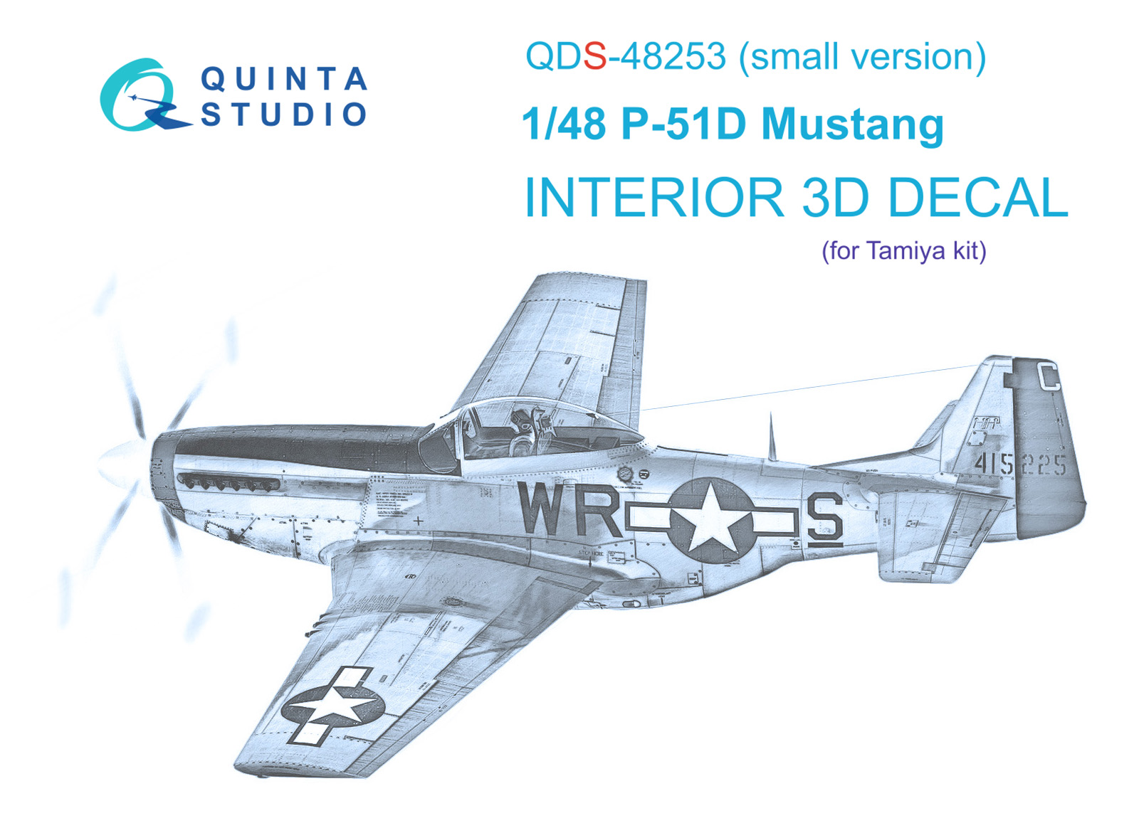 P-51D 3D-Printed & coloured Interior on decal paper (Tamiya) (small version)