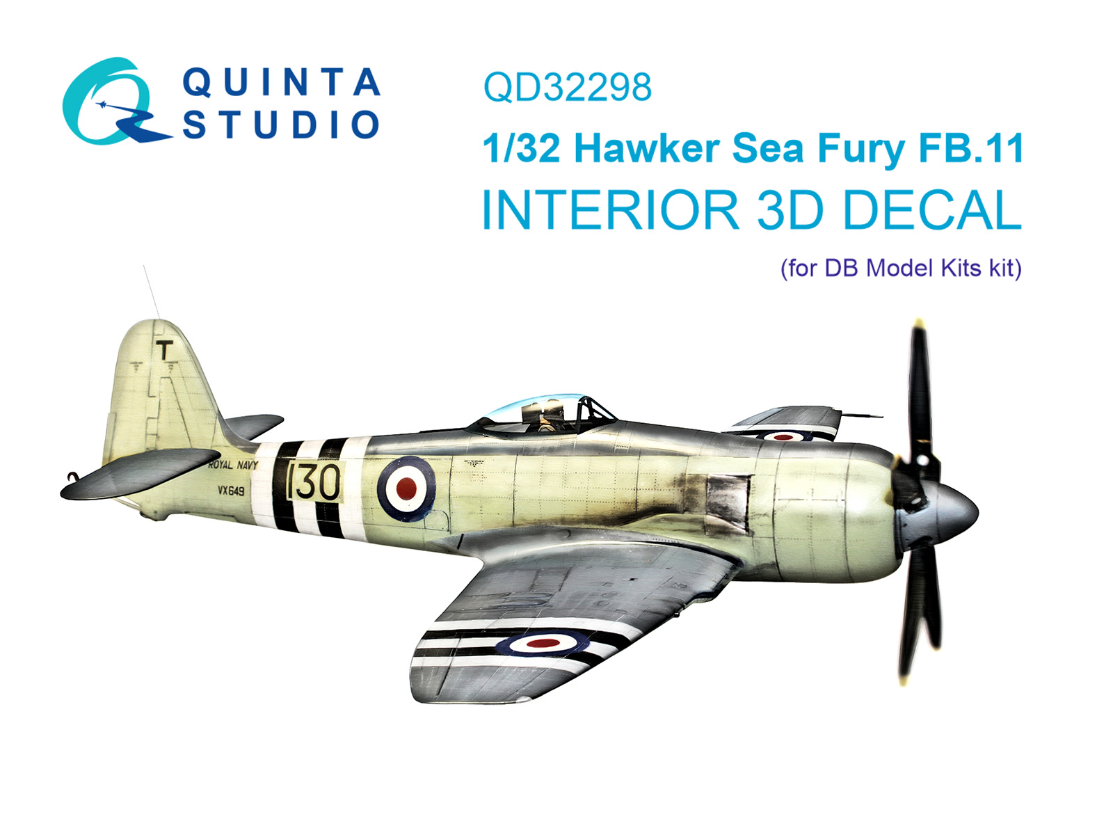 Hawker Sea Fury FB.11 3D-Printed & coloured Interior on decal paper (DBMK)