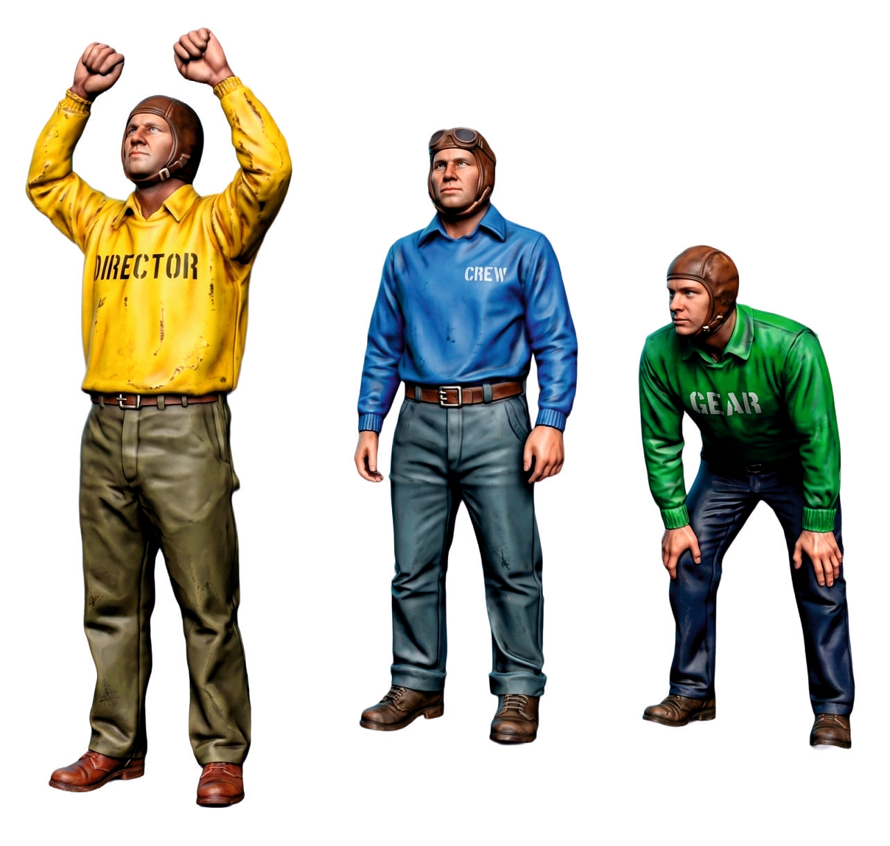 Addition (resin) 1/48 US Navy Deck Crew WWII, Set 3 (3 Figures) (SX-Art)