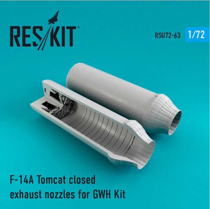 Additions (3D resin printing) 1/72 Grumman F-14A Tomcat closed exhaust nozzles (ResKit)