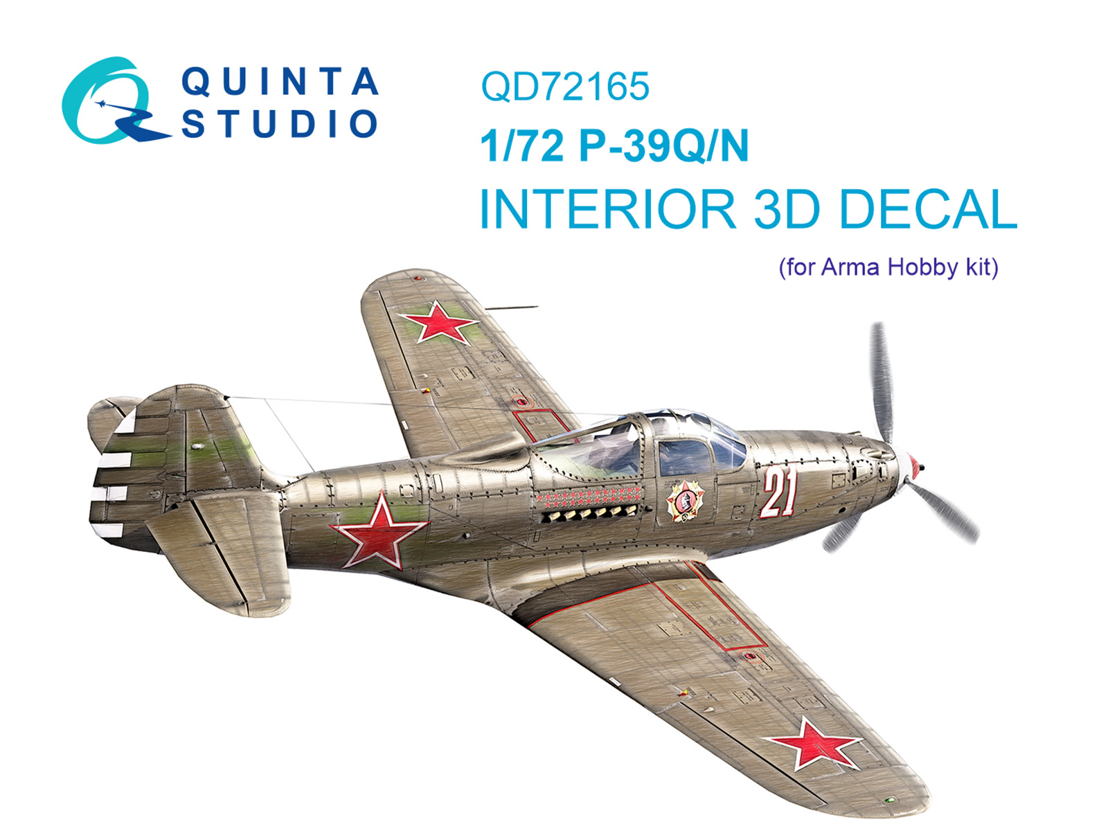 P-39Q/N Airacobra 3D-Printed & coloured Interior on decal paper (Arma Hobby)