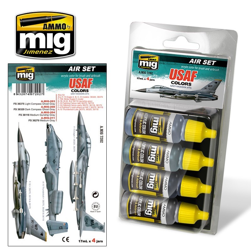 USAF Colors Grey Modern Jets (Ammo Mig) (4x17ml) 